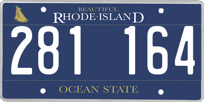 RI license plate 281164