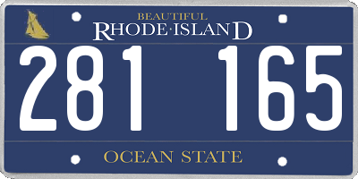 RI license plate 281165