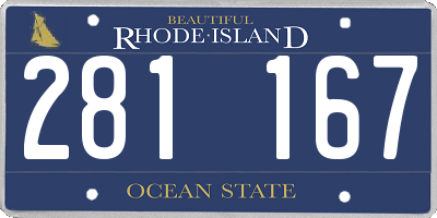 RI license plate 281167