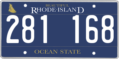 RI license plate 281168