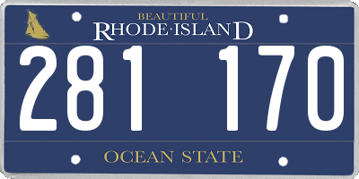 RI license plate 281170