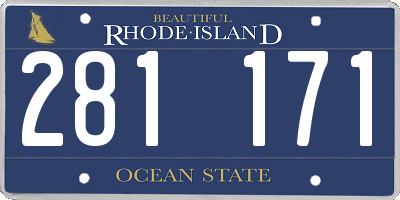 RI license plate 281171
