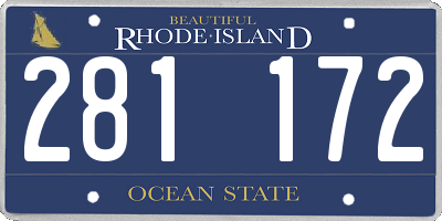 RI license plate 281172