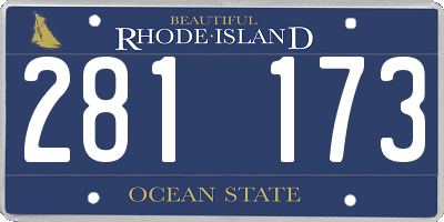 RI license plate 281173