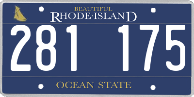 RI license plate 281175