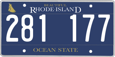 RI license plate 281177