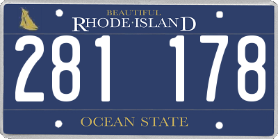 RI license plate 281178