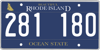 RI license plate 281180