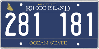 RI license plate 281181