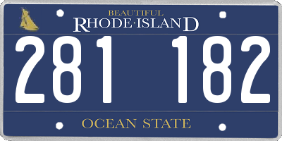 RI license plate 281182