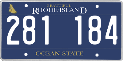 RI license plate 281184