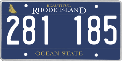 RI license plate 281185