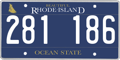 RI license plate 281186