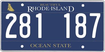 RI license plate 281187