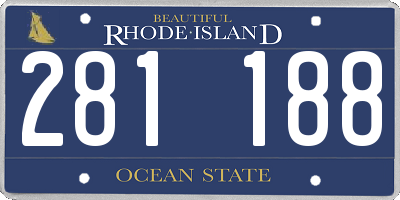 RI license plate 281188