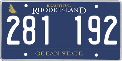 RI license plate 281192