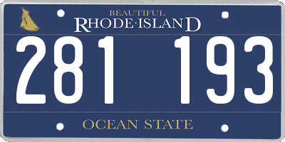 RI license plate 281193
