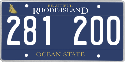 RI license plate 281200