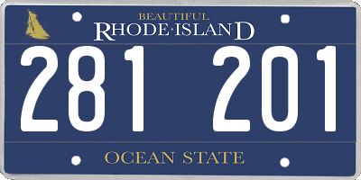 RI license plate 281201