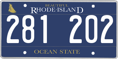 RI license plate 281202