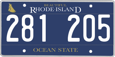 RI license plate 281205