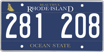 RI license plate 281208