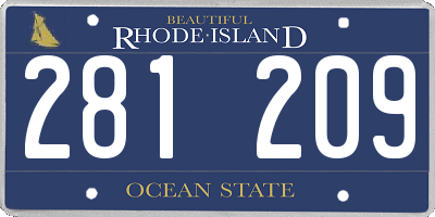 RI license plate 281209