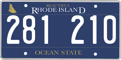 RI license plate 281210