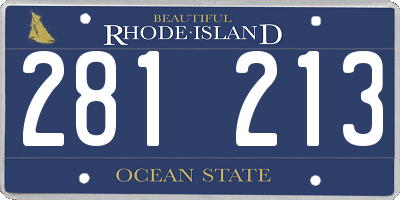 RI license plate 281213