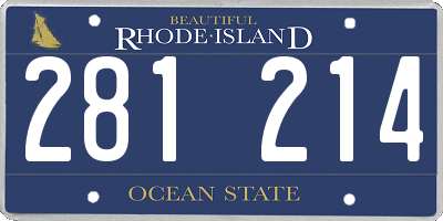 RI license plate 281214