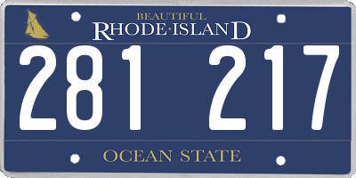 RI license plate 281217