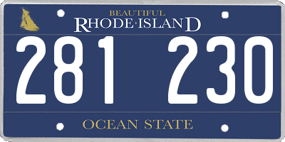 RI license plate 281230