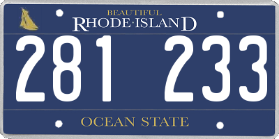 RI license plate 281233