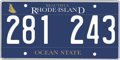 RI license plate 281243