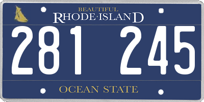 RI license plate 281245