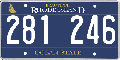 RI license plate 281246