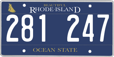 RI license plate 281247
