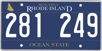 RI license plate 281249