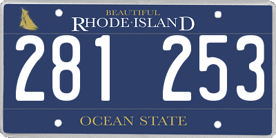 RI license plate 281253
