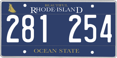 RI license plate 281254