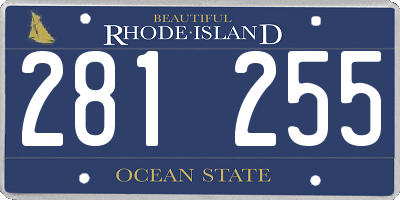 RI license plate 281255