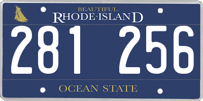 RI license plate 281256