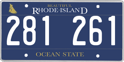 RI license plate 281261