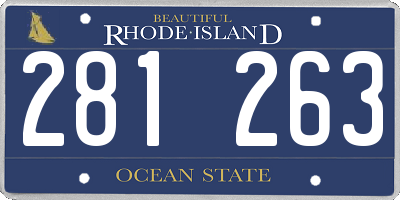 RI license plate 281263