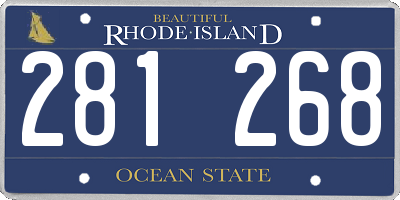 RI license plate 281268