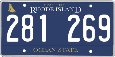 RI license plate 281269