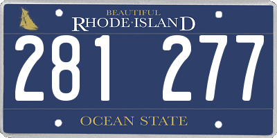 RI license plate 281277