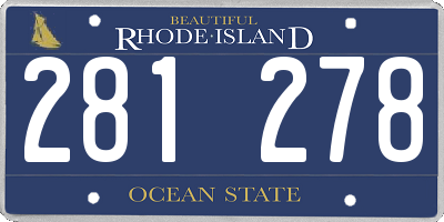 RI license plate 281278