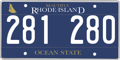 RI license plate 281280