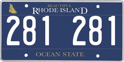 RI license plate 281281